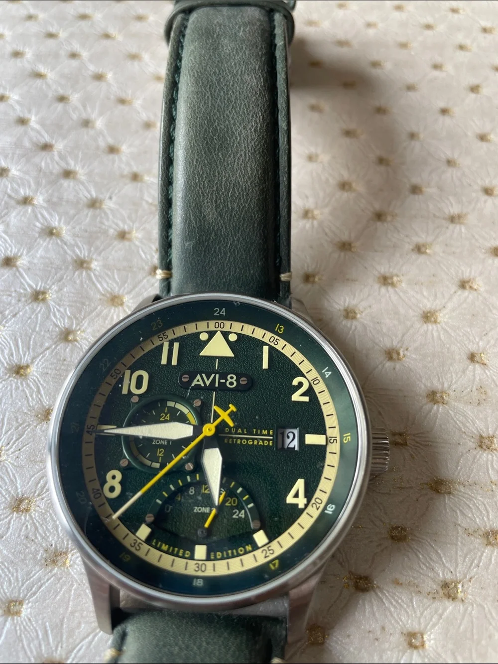 Men's Green Pilot Chronograph Watch